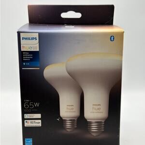 Philips - Hue BR30 Bluetooth Smart LED Bulb (2-Pack) - White Ambiance Flood New